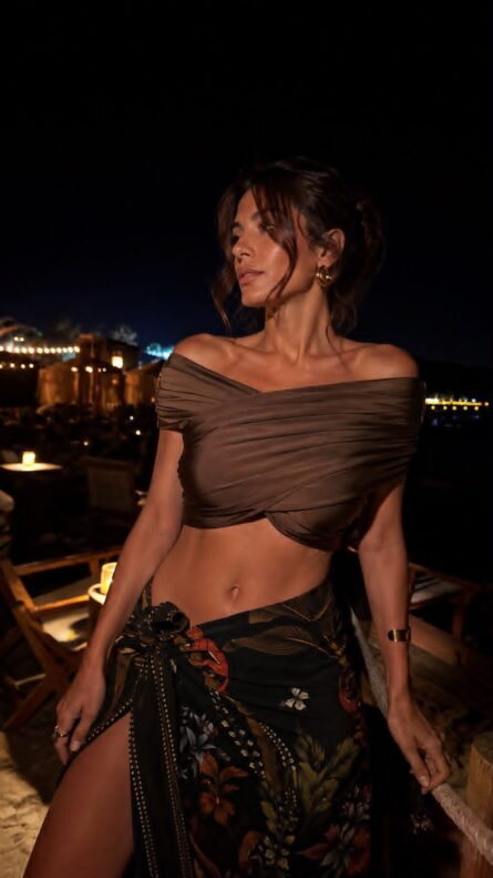 Dalia Brown Crop Top