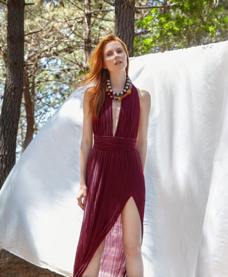 Karen Bordeaux Dress - Image 2