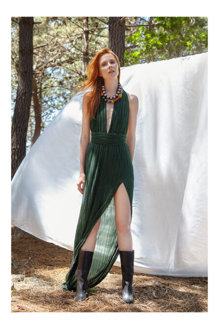 Karen Dark Green Dress - Image 2