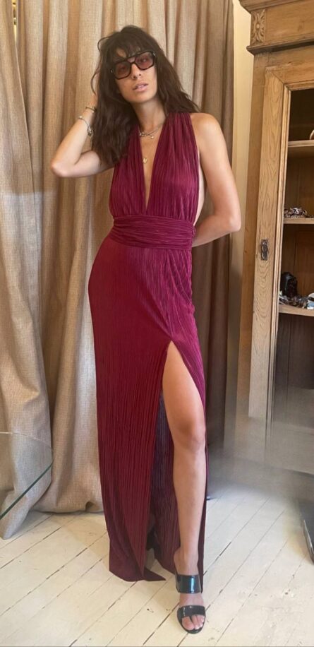 Karen Bordeaux Dress - Image 3